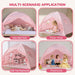Toddler Bed Tent Canopy: Lights & Flags Indoor Floor Kids Play Tent Playhouse - Portable & Foldable Twin Bunk Bed Curtains - Twin Bed Tent for Girls Gifts (Pink)