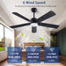 52" Ceiling Fans with Light and Remote,Farmhouse 5 Blades Quiet Reversible DC Motor Ceiling Fans for Modern Indoor/Outdoor/Patio/Living Room/Bedroom(Black/Walnut)