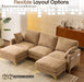 Khaki OneHundredInch U Shaped Chenille Luxurious Couch