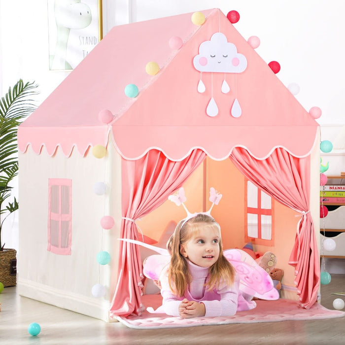 Kids Play Tent with Mat for Girls Large Fairy Playhouse for Kids Princess Cas...