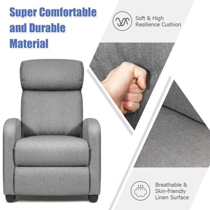 Recliner Massage Wingback Single Chair with Side Pocket