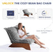 Grey Adjustable 3-Position Bean Bag Chair with Cover