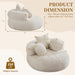 Round Oversized Floor Chair Beige Chenille Utility