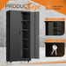 IndustrialGrade 73Inch Black Garage Cabinet Durable