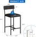Bar Stools Set of 4, Kitchen Counter Height Chairs, 25.5 Inches Upholstered Black Barstools with Back, Bar Height Chairs for Counter Bar, Island, Easy Assembly