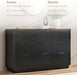 Black Dresser with Thickened Curved Profile Design, 52" Modern Chest of Drawers with 8 Drawers, Wooden Dresser TV Stand, Organizer for Bedroom, Living Room, Hallway