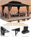 10' X 12' Hardtop Gazebo, Aluminum Frame Outdoor Patio Gazebo with Netting and Curtains, Outdoor Hardtop Gazebos, Patio Pergolas with Double Metal Roofs for Backyard, Patio, Deck, Sandstone