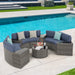 Wicker 6 - Person Modular Patio Conversation Sets with Cushions
