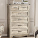 Dresser for Bedroom with 6 Drawers, 49" Tall Wood Chest of Drawers with Deep Drawers & Mental Handle, Modern Dresser TV Stand, Wooden Closet Storage Organizer for Living Room, Hallway, Entryway, Grey