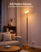 Wood Torchiere Floor Lamp Dimmable Color Temperature