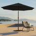 10FT Outdoor Patio Umbrella, round Market Table Umbrella with Push‑Button Tilt and Crank Lift, 8 Sturdy Metal Ribs, UV50+ Protection Canopy for Backyard, Lawn, Deck, Poolside, Garden (Black)