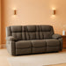First Base Contemporary Faux Leather Manual Reclining Sofa, Gray