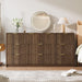 63" Wide Fluted 10-Drawer Dresser for Bedroom, Walnut