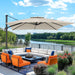Outdoor Patio Umbrella - 10Ft Cantilever Umbrella for Patio Heavy Duty Offset Umbrellas with Stand, 360 Rotation Double Top Large Table Umbrella on Clearance for Deck Pool Backyard