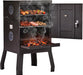 2-In-1 Outdoor Smoker with Door, Vertical Portable Charcoal Grill with Two Detachable Grill Smoking Racks and Charcoal Pan, Perfect for Camping Barbecue, Small Families, Black