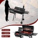 Charcoal Grill Offset Smoker, 744.5 Sq.In Outdoor BBQ Smoker Grill with Side Fire Box, 4-Position Charcoal Pan, Built-In Thermometer, Side Table & Wheels for Backyard Patio Camping