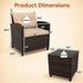 3PCS Wicker Patio Furniture Set with Cushions for Balcony and Porch