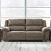 Laresview Contemporary Faux Leather Manual 2 Seat Reclining Sofa, Gray
