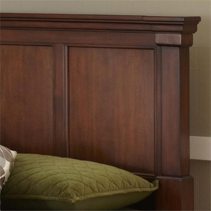 52" X 82" Traditional Wood King Headboard with Recessed Frame Moldings and Carved Detailed, Some Assembly Required, in Warm Cherry Brown Finish