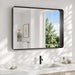 30X40 Inch Black Bathroom Mirror Metal Framed, HD Tempered Glass