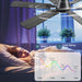 56 Inch Ceiling Fans with Lights, Black Flush Mount Ceiling Fan with Light and Remote/App Control, 3CCT, RGB, Dimmable, Noiseless, Low Profile Ceiling Fan for Bedroom, Patio, Indoor/Outdoor Use