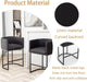Counter Height Bar Stools Set of 3, Modern Bar Stool with Back, Barrel Bar Chairs with Metal Frames, Upholstered Barstools for Kitchen Island, Pub, Club (Black)