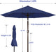 10FT Outdoor Patio Umbrella, round Market Table Umbrella with Push‑Button Tilt and Crank Lift, 8 Sturdy Metal Ribs, UV50+ Protection Canopy for Backyard, Lawn, Deck, Poolside, Garden (Navy Blue)