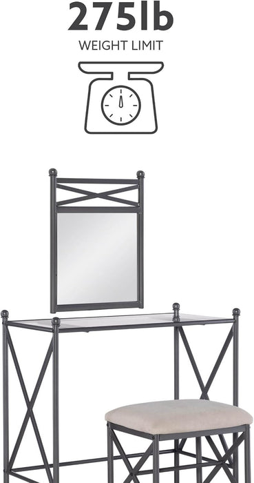 - 57752MTL-01-KD-U Mission Hills Vanity Set, 31" X 32" X 18", Metal