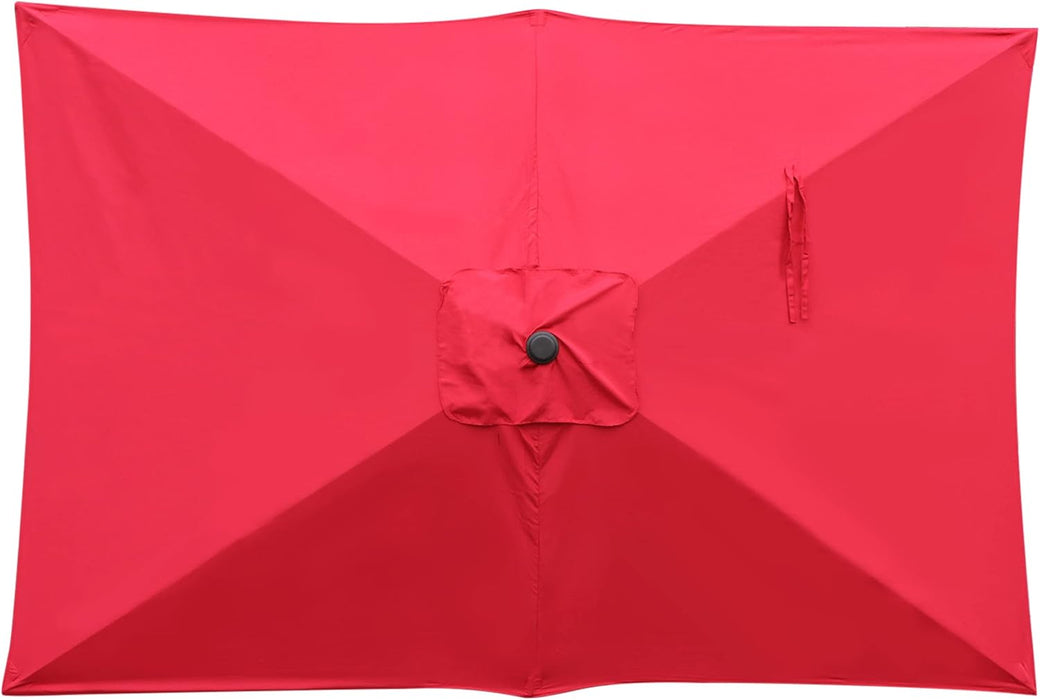Rectangular Patio Umbrella, Table Market Umbrella with Tilt and Crank, Outdoor Umbrella for Garden, Deck, Backyard, Pool and Beach