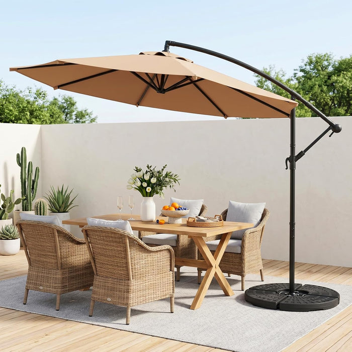 10FT Patio Umbrella, Cantilever Offset Hanging Market Umbrella