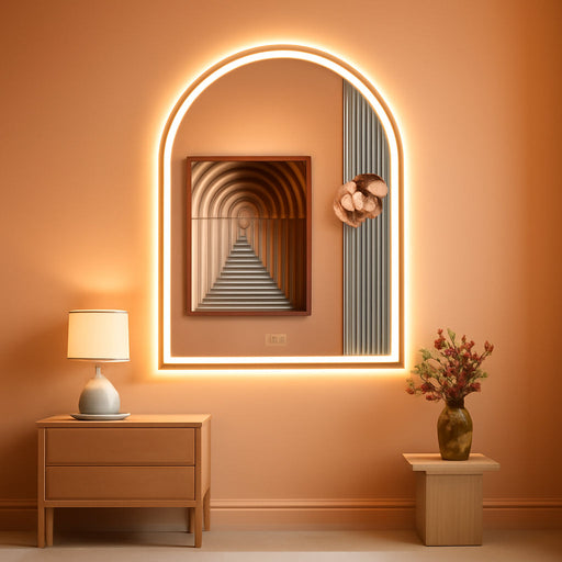 24"X36" Arched LED Lighted Bathroom Mirror with Lights