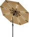 Patio Umbrella with Solar Lights, Outdoor Table Umbrella with 8 Durable Ribs, Tilt & Crank Mechanism, Waterproof & UV Protection for Garden, Backyard, Poolside,