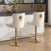 Swivel Gold Bar Stools Set of 2, Velvet Adjustable Barstools with Tufted Back, Nailheads Trim and Pull Ring, Counter Height Upholstered Bar Chairs for Kitchen Island Restaurant Home (Cream-Gold)