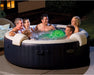 Purespa plus 6 Person Portable Durable Inflatable Hot Tub Bubble Jet Spa with Tablet and Mobile Phone Tray Accessory, Cobalt Blue