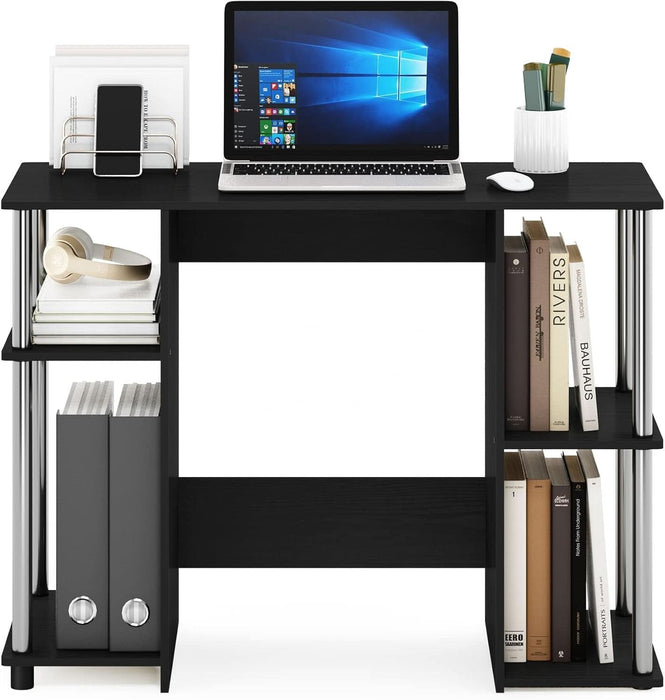 Jaya Computer Study Desk, Americano/Stainless Steel