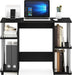 Jaya Computer Study Desk, Americano/Stainless Steel