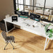 Computer Desk, 80 Inch Office Desk, Gaming Desk with Storage, Writing Desk Work Desk for Home Office, Study, Long Simple Desk, Large Legroom, Metal Frame, White
