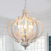 White Farmhouse Chandelier Five Light Pendant Fixture