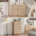 Natural Oak 6 Drawer Dresser for Bedroom, 48" Tall Chest of Drawers