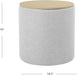 Storage Ottoman with Wood Top - Light Gray Textured Woven