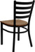 2 Pack HERCULES Series Black Ladder Back Metal Restaurant Chair - Cherry Wood Seat