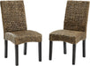 Edgewater Handwoven Natural Fiber Rattan Dining Chairs Set of 2, Seagrass