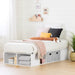 Flexible Platform Bed with Baskets Pure White, Contemporary