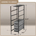 5-Drawer Narrow Dresser for Bedroom (Black)