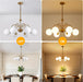 Six Light Brushed Gold Aluminum Sputnik Chandelier