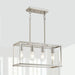 4-Light Dining Room Light Fixture Farmhouse Chandelier Brushed Nickel Modern Kitchen Island Pendant Lights Rectangular Hanging Lights Adjustable Height Metal E26 Base