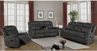 Charcoal Faux Leather Reclining Loveseat