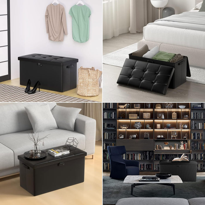 30 Inch Fireproof Waterproof Locking Storage Ottoman