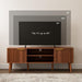 TV Stand for Living Room, Mid Century Modern Entertainment Center for 55/60 Inch Tvs, TV Console with Fluted Door Cabinets and Open Shelves, for Bedroom, Walnut