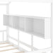 Full Size White PlayhouseStorage Bed Enclosed Roof